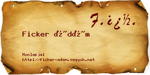 Ficker Ádám névjegykártya